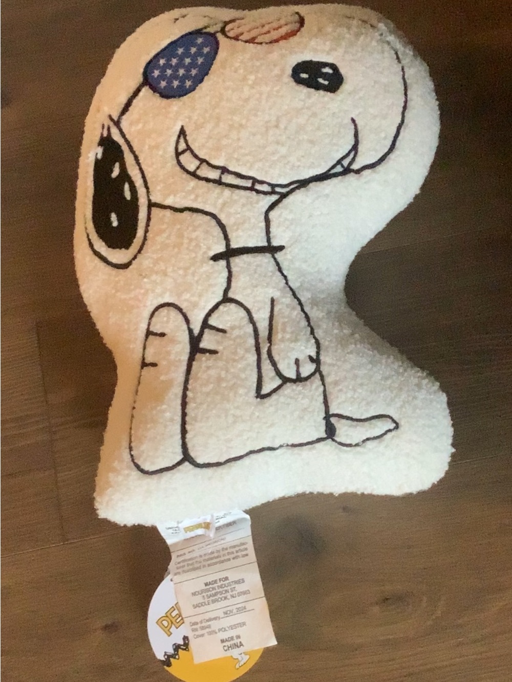 Peanuts Snoopy Sherpa Accent Pillow in White with Black Outline